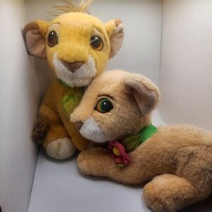 Disney Lion King 1993 Vintage Simba Nala Stuffed Animal Toys Plush Mattel Squeak